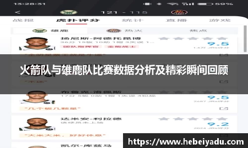 火箭队与雄鹿队比赛数据分析及精彩瞬间回顾